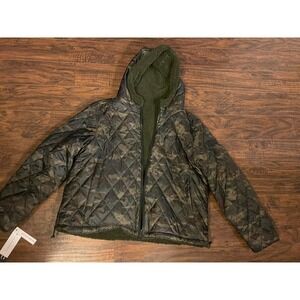 Sanctuary Women's Coat Camo Hooded Puffer Size XL green Faux Fur